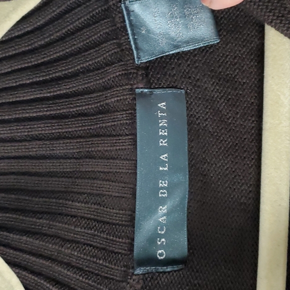 Oscar de la Renta Vintage Men's Dark Brown Quarter Zip Sweater, Size M - Picture 4 of 5